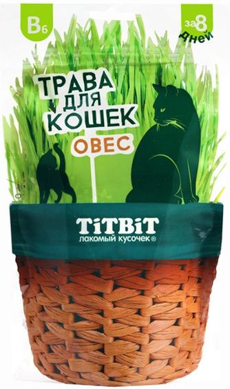 Травка для кошек Титбит овес 60 г #1