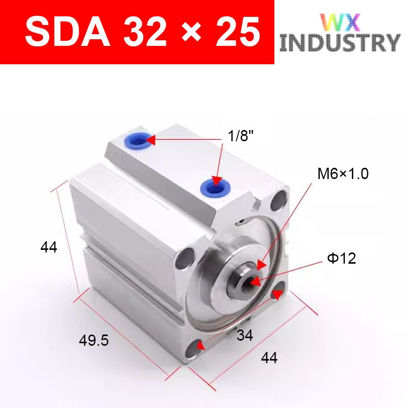 Пневмоцилиндр SDA 32X25,ход поршня 25 мм #1