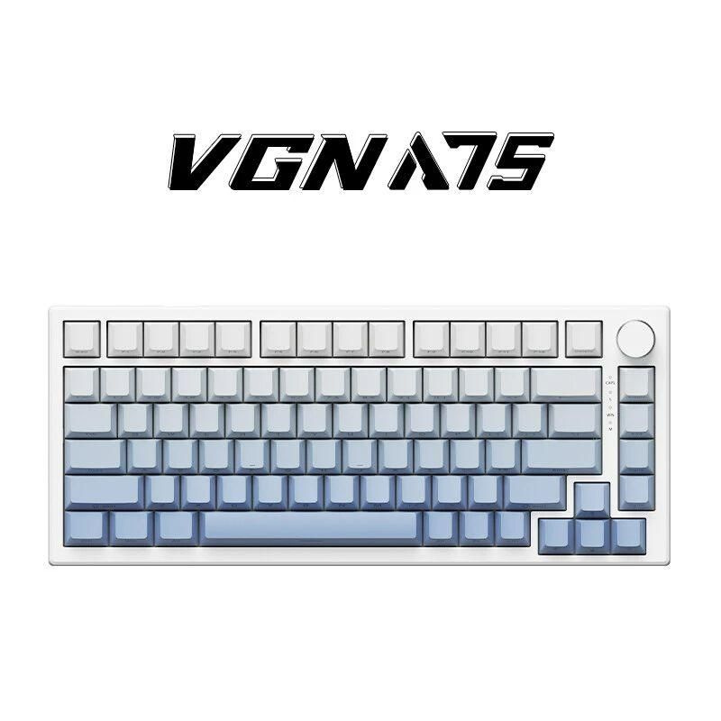 VGN Игровая клавиатура беспроводная A75, (ARDOR GAMING Red), Английская раскладка, голубой, белый  #1