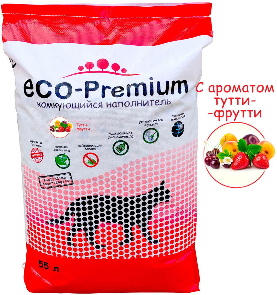 ECO-Premium Наполнитель Растительный Комкующийся Фруктовый 20000г.  #1