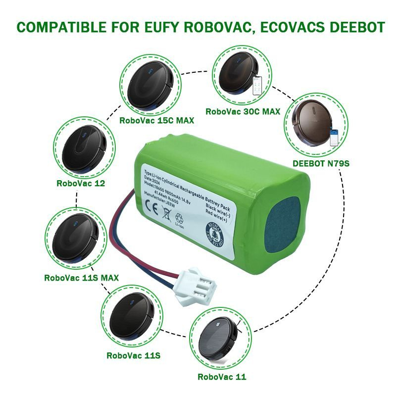 Аккумуляторы для Mamibot EXVAC660, Polaris PVCR 1226, DEXP MMB 300, Redmond RV R670S, EXVAC880 / 14.8V #1