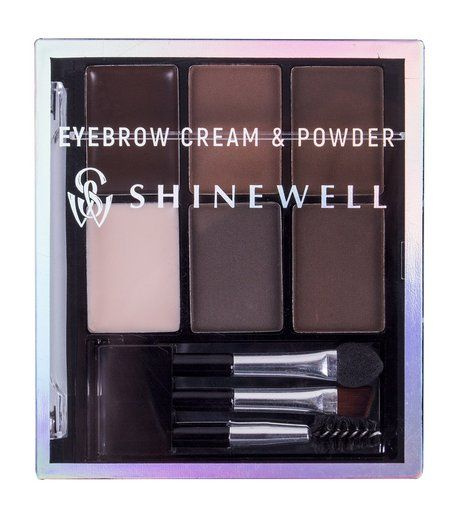 SHINEWELL Универсальный набор для стилизации бровей Eyebrow Cream and Powder, 7,2 г, набор №2/1  #1