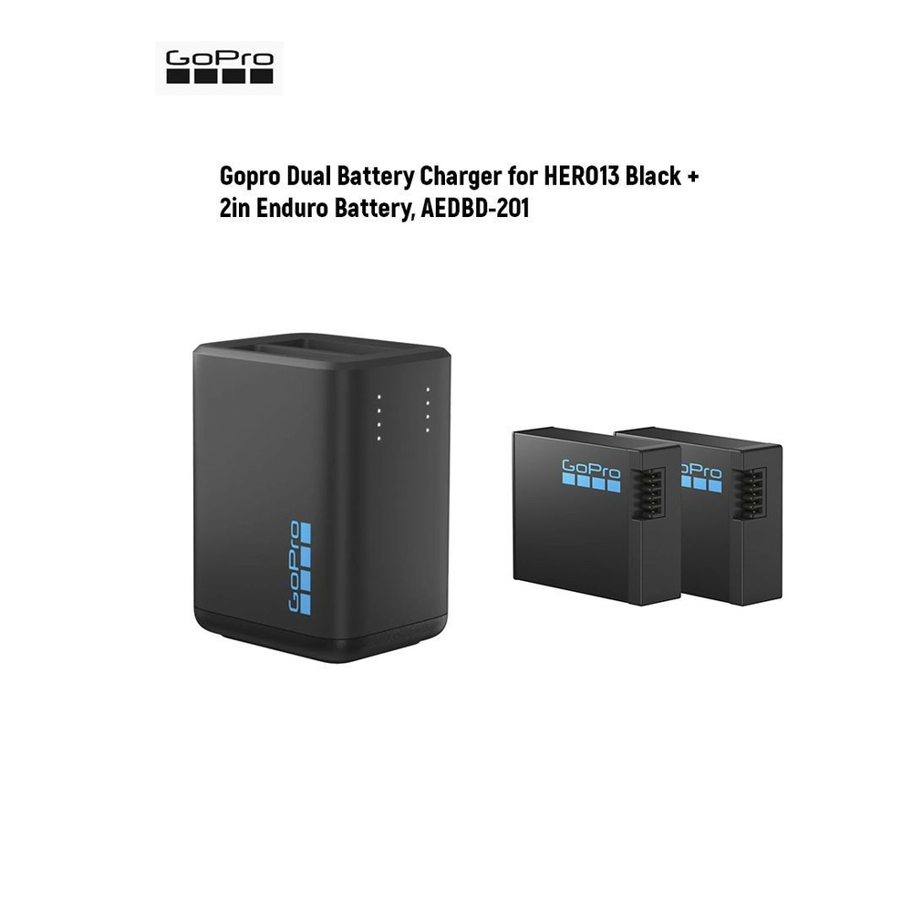 Gopro Dual Battery Charger for HERO13 Black + 2in Enduro Battery