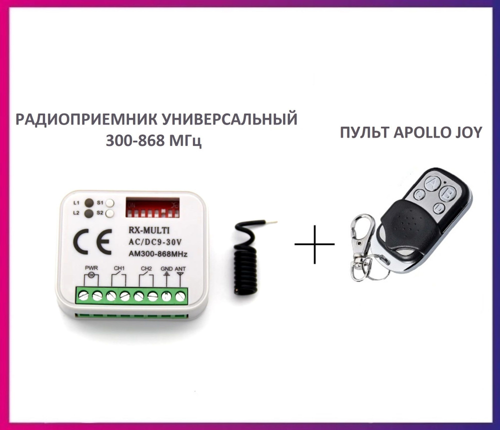 Радиоприемник внешний универсальный 2-х канальный для ворот и шлагбаумов RX-MULTI 300-868MHz AC/DC9-30v #1