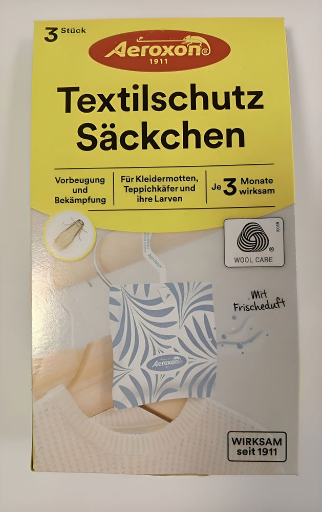 AEROXON ( Аэроксон ) Мешочки для защиты ОТ МОЛИ с цветочным ароматом, 3шт. (Германия)  #1