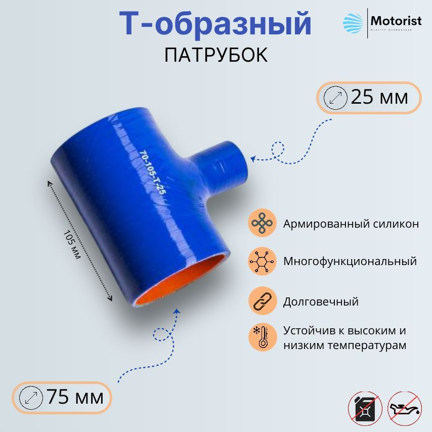 Motorist Патрубок охлаждения, 105 мм, арт. 70-105-Т-25 #1