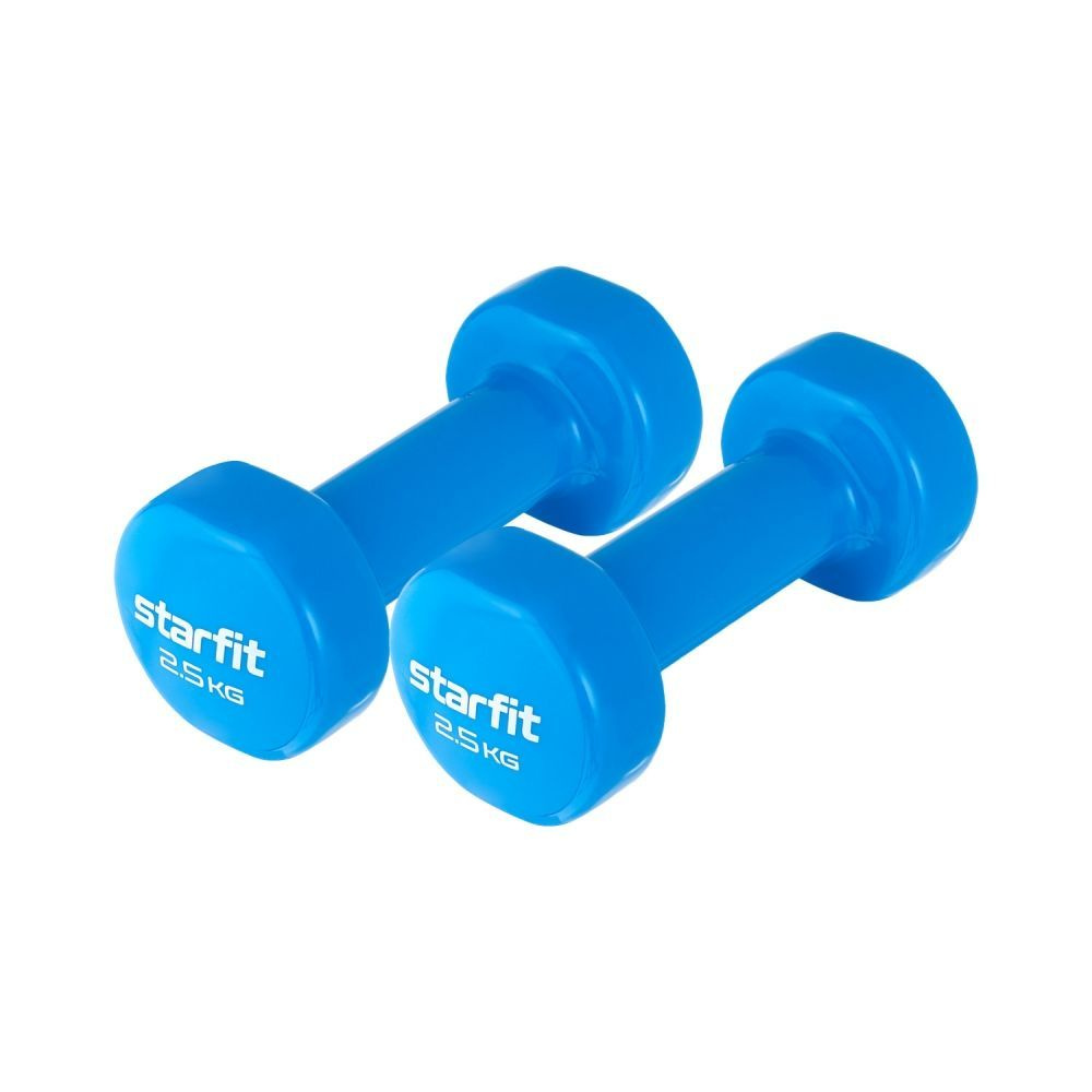 Гантели 2шт. 2,5 кг виниловые, синий, DB-101 Starfit #1