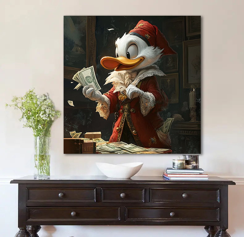 Scrooge McDuck / Скрудж Макдак , картина деньги, мотивация постер, из коллекции "Офисные картины", 60х60 #1