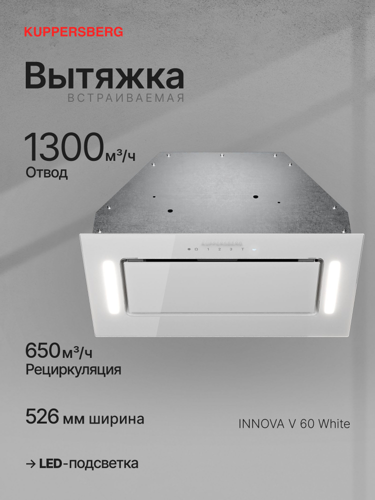 Вытяжка встраиваемая Kuppersberg INNOVA V 60 White #1