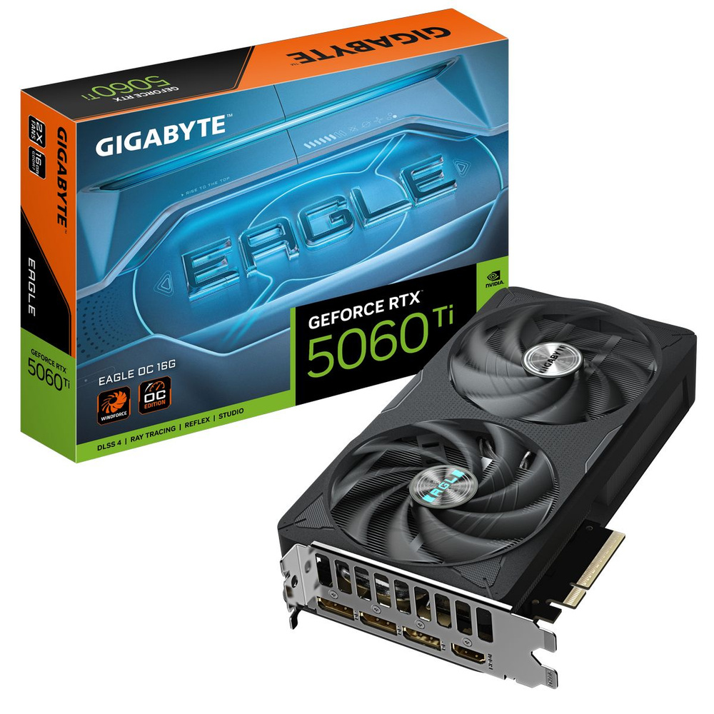 GIGABYTE GEFORCE RTX 5060 Ti 16gb本体 Видеокарта Gigabyte GeForce RTX 5060 Ti, 16 ГБ PCI Express 5.0