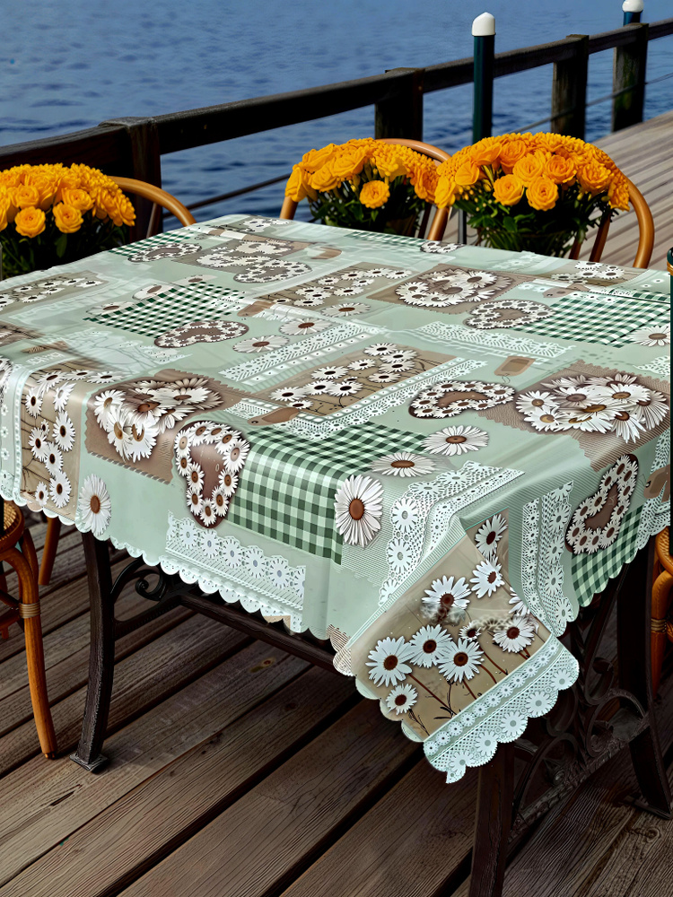 Laid Table, Клеенка на стол для кухни , Laid Table, Скатерть для дома 110х140 тканевая , водоотталкивающая, #1