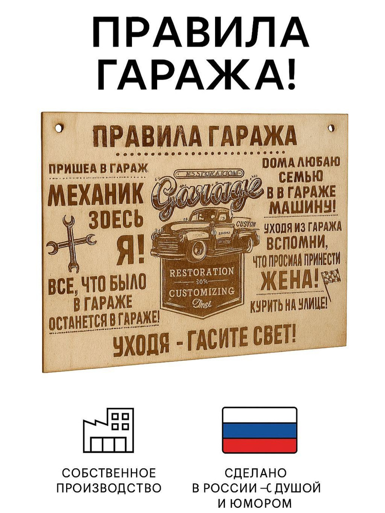 Постер в гараж / Правила гаража /подарок мужчине, другу #1