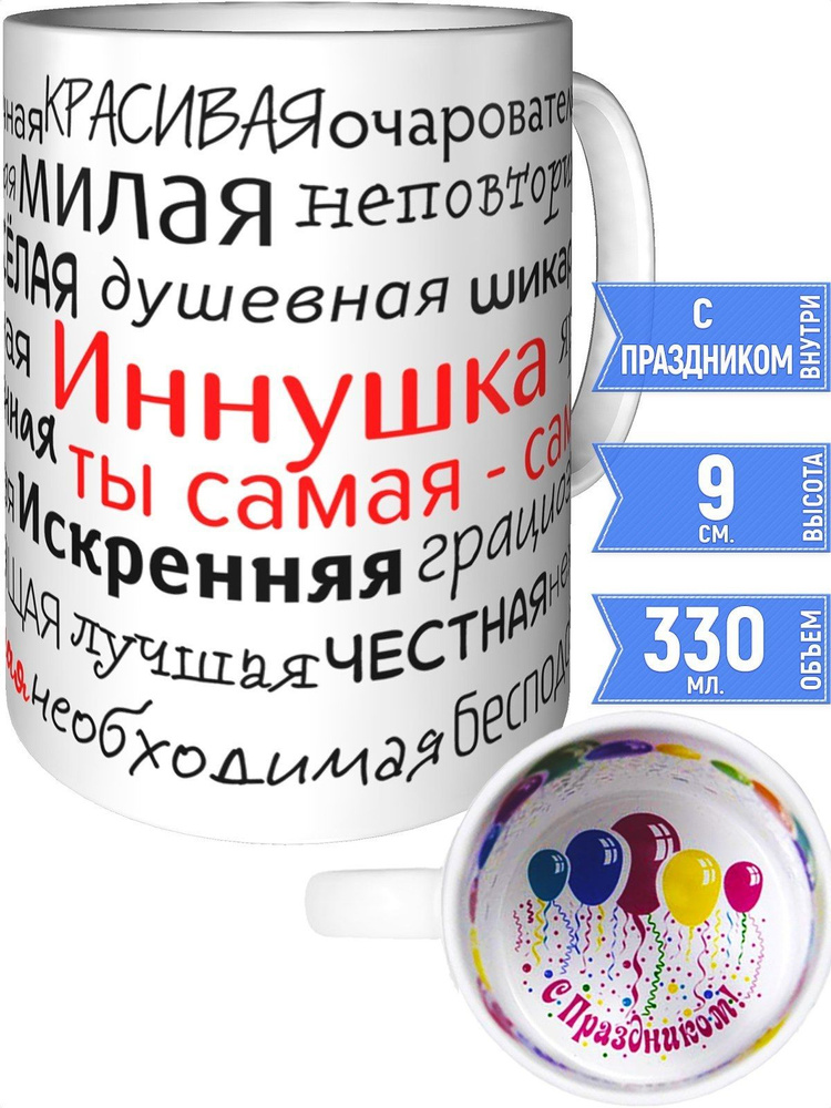 Кружка комплименты Иннушка - внутри с праздником #1