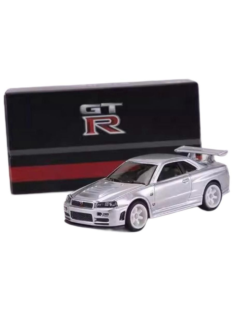 Машинка металлическая модель ZZC 1:64 Nissan GTR R34 Open-Top Version Silver #1