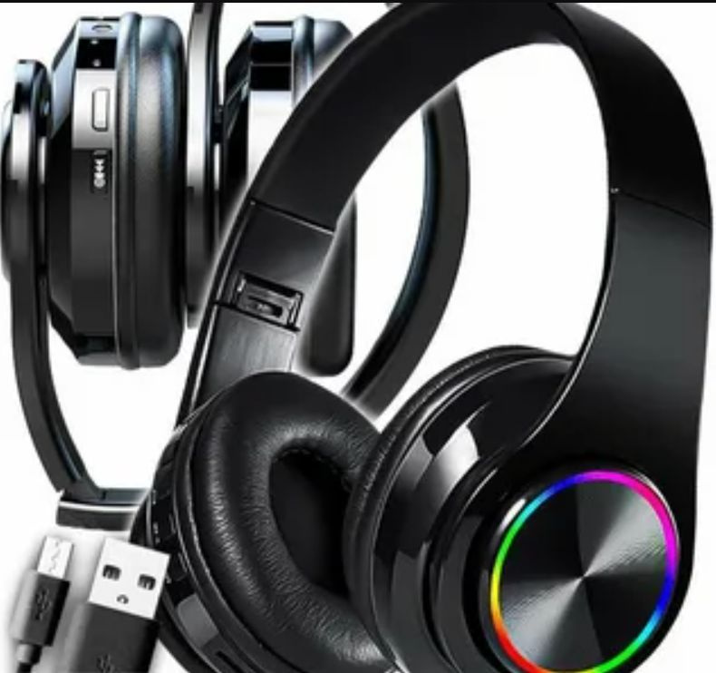 Беспроводные накладные наушники для игр и работы. Bluetooth наушники с микрофоном #1