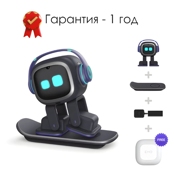 Умный робот питомец EMO Robot AI + ChatGPT на скейтборде купить на