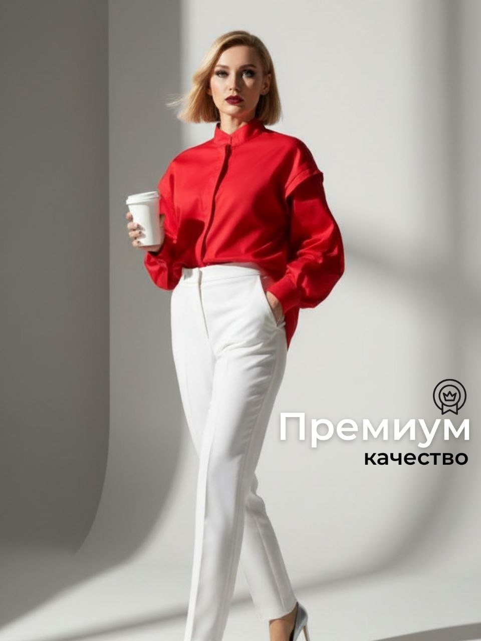 Эта блузка женская нарядная универсальна для создания как повседневных, так и вечерних образов. Дизайнерский крой со спущенным плечом добавляет современного шика и легкости, а объемные рукава создают элегантный акцент.