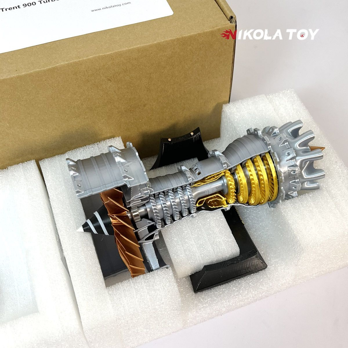 Модель авиационного двигателя, NIKOLATOY,вентилятор в виде турбины ...