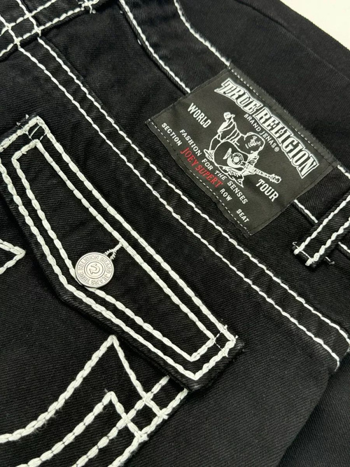 Джинсы Мужской True Religion черный бойфренды Политекс, размер 44