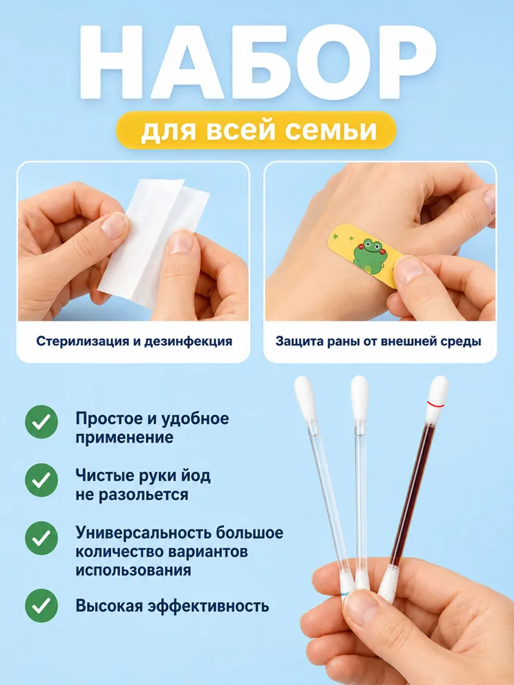 Дорожная миниаптечка прозрачная 50 штук, 4 в 1 для дома и поездок, прозрачный, фото 5