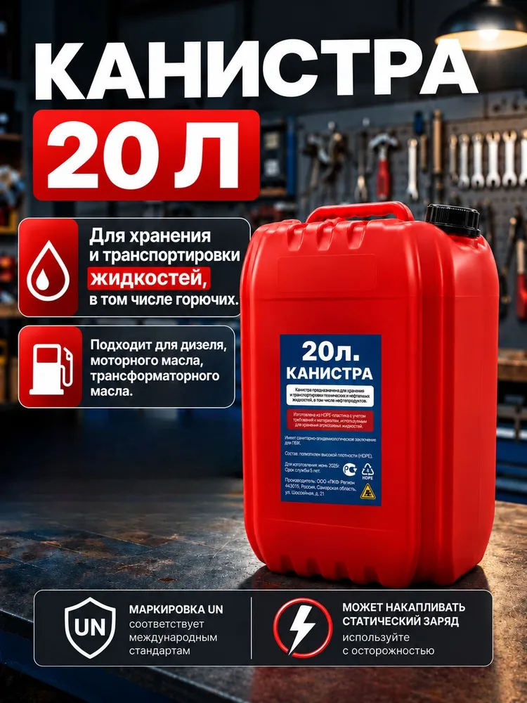 Канистра пластиковая 20л, 20 л