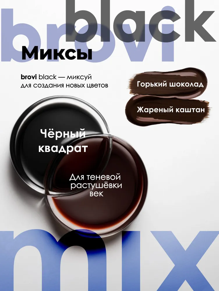 Пигмент для перманентного макияжа глаз brovi Черный квадрат 5 мл, 5 мл, фото 5