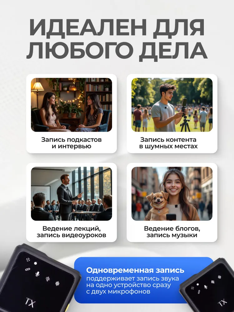 Петличный беспроводной микрофон M89 для всех устройств, вариант, фото 3