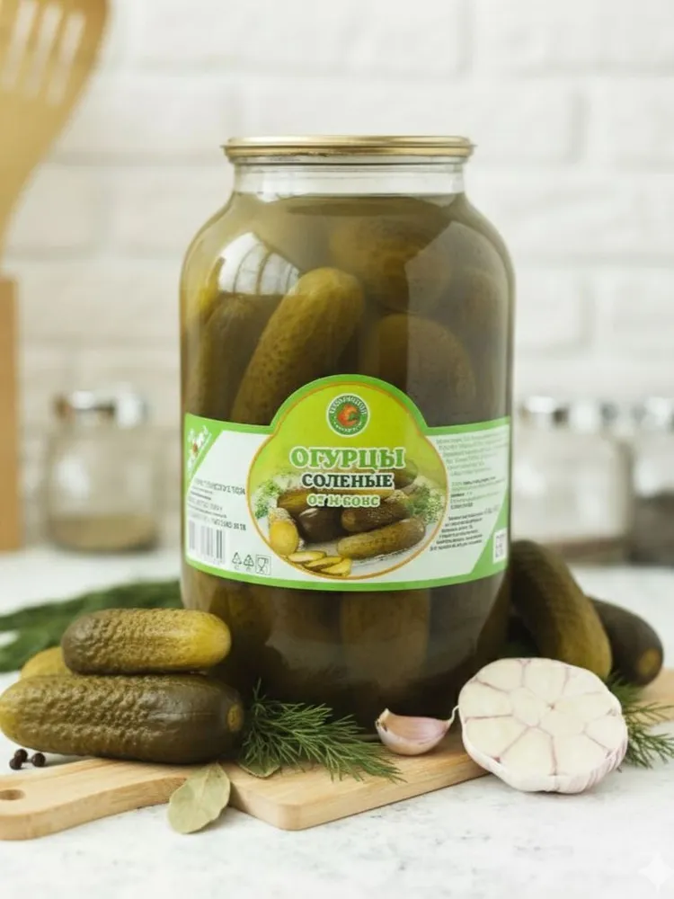 Огурцы соленые (бочковые мутные) от М-КОНС, 1500 г, 1,5 кг