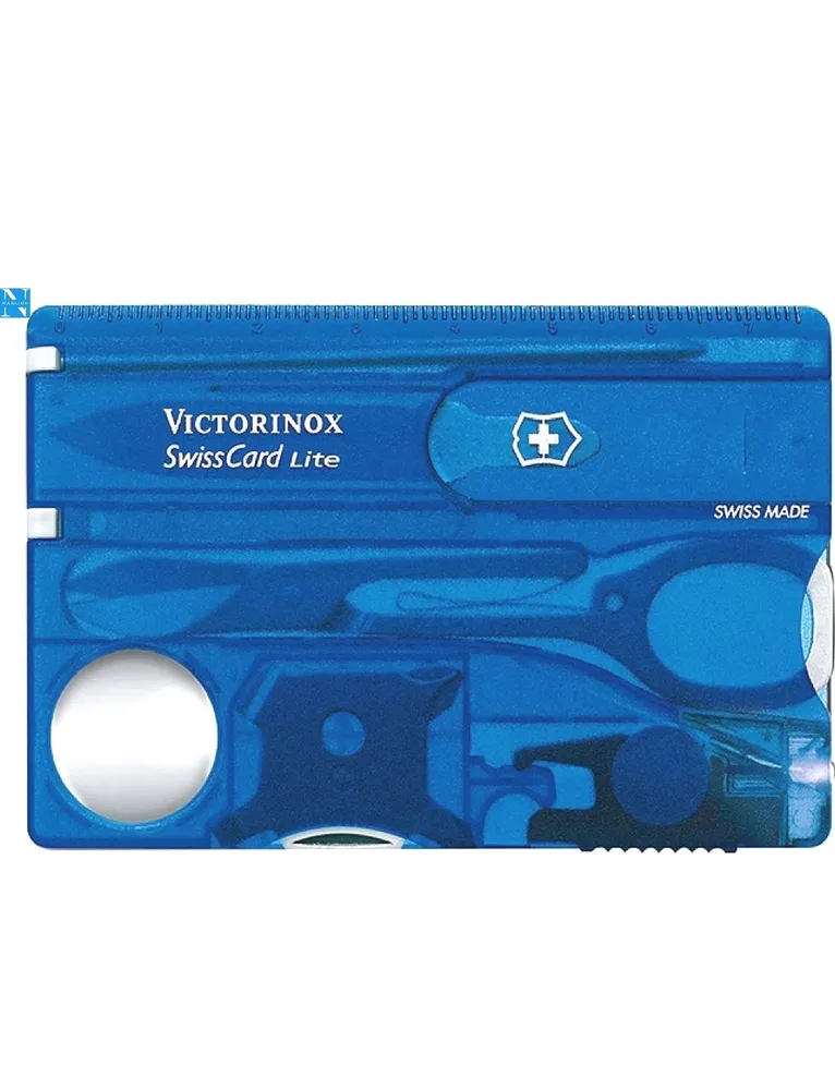 Швейцарская карточка VICTORINOX SwissCard Lite 0.7322.T2, 13 функций, полупрозрачная синяя, синий