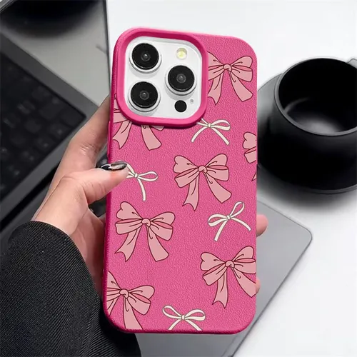 Подходит для iPhone 14 Pro Max Мягкий боковой чехол с узором из искусственной кожи,С изысканным рису