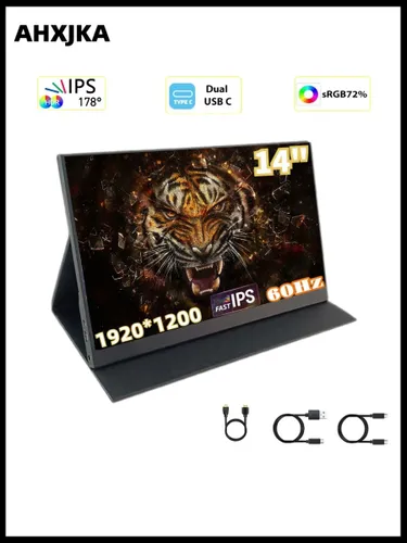 AHXJKA 14" Монитор S14-FHD-P, черный, черный матовый