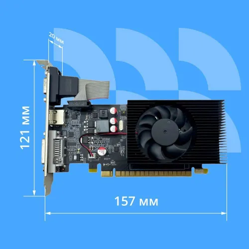 CBR Видеокарта CBR VGA-STXT730-2G-RTL Видеокарта GT730 2Gb DDR3, 128bit, 700Mhz, 1HDMI 1DVI 1VGA, 49