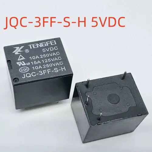 3 штуки Реле электромагнитное JQC-3FF-S-H 5 В постоянного тока, 4 ножки, 10 А