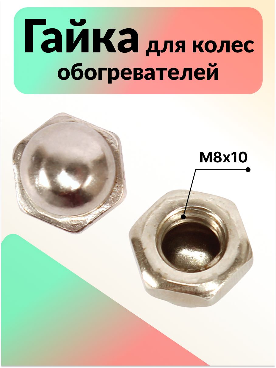 Гайки для колес масленых обогревателей металлическая хромированная - 2 шт