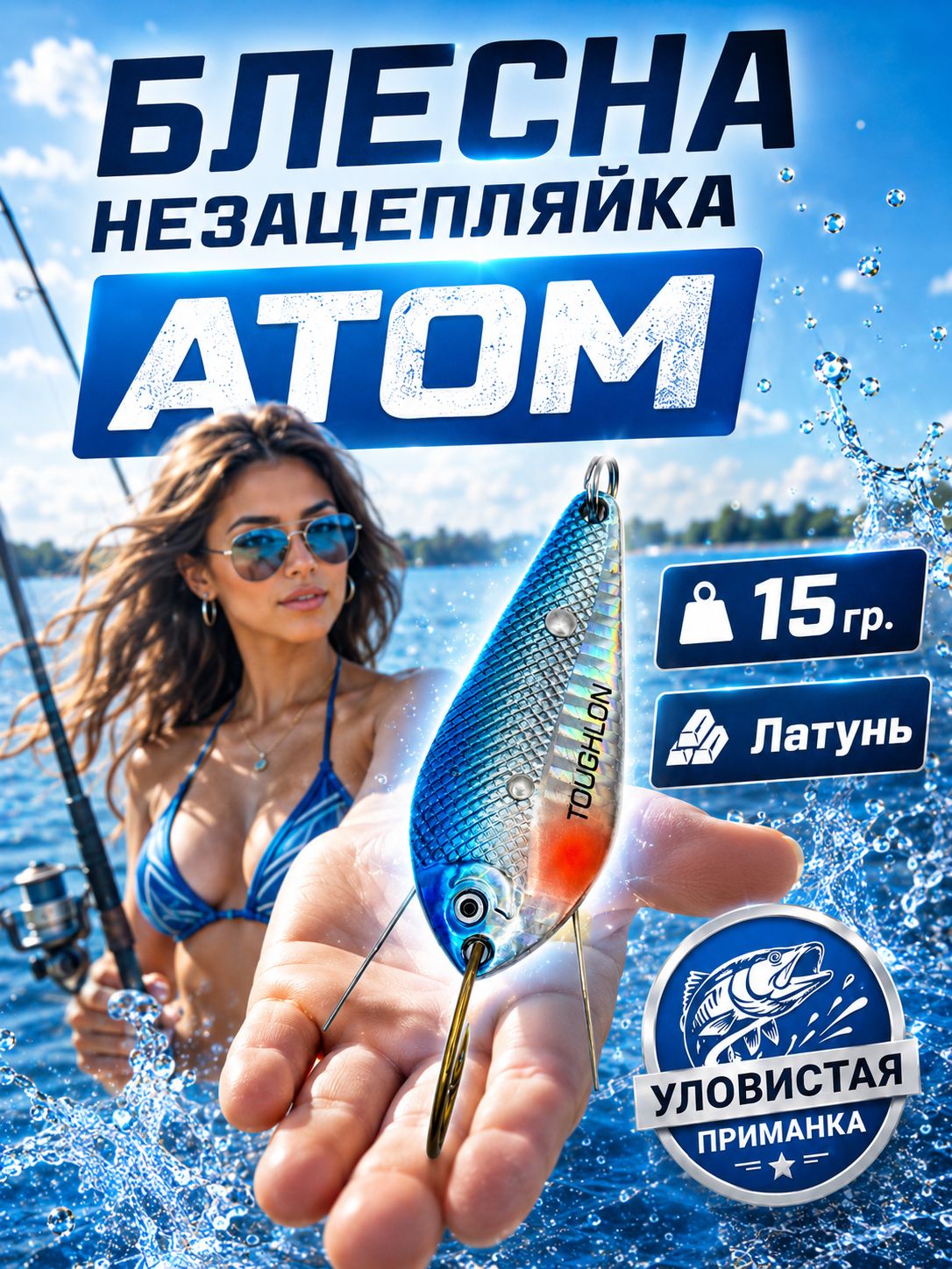 Блесна незацепляйка колебалка атом на щуку, жереха и судака