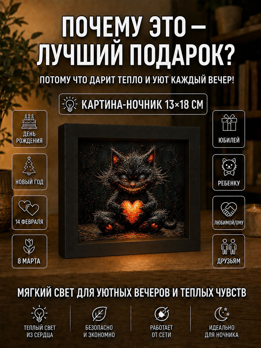 Улыбающийся котик с сердечком