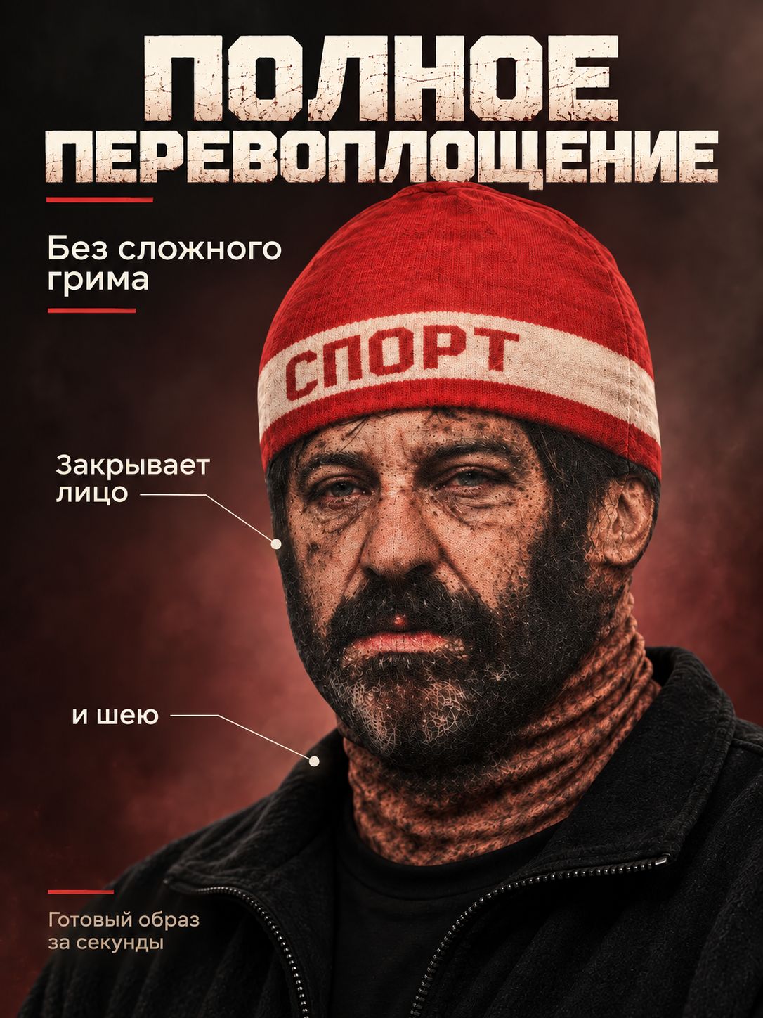 Карнавальная маска, "Бомж", маска карнавальная
