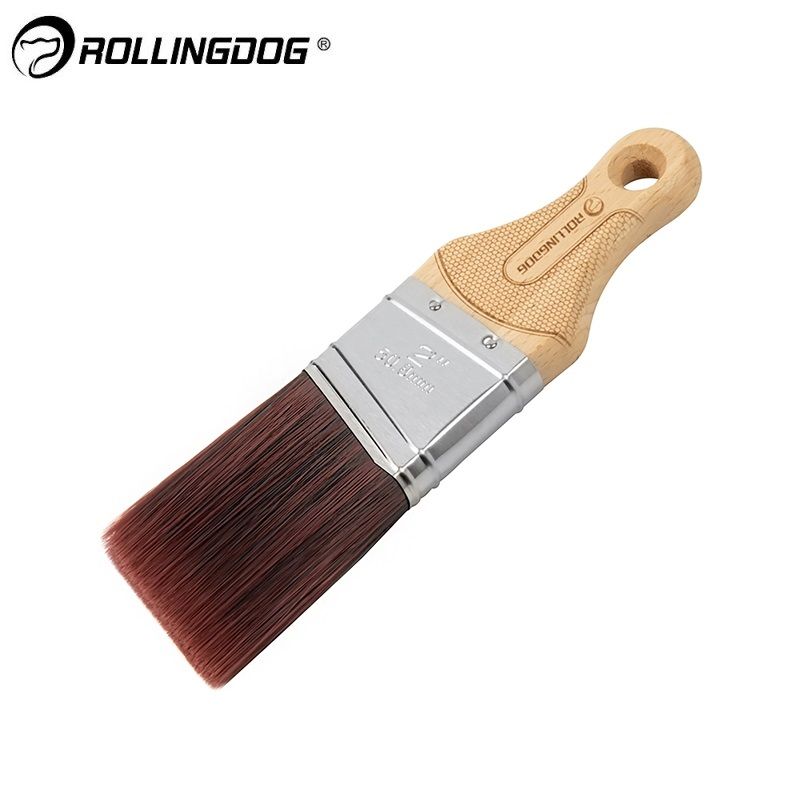 КистьскороткойручкойRollingdog50мм,угловойсрез,синтетика,серияProfessional,арт.10327