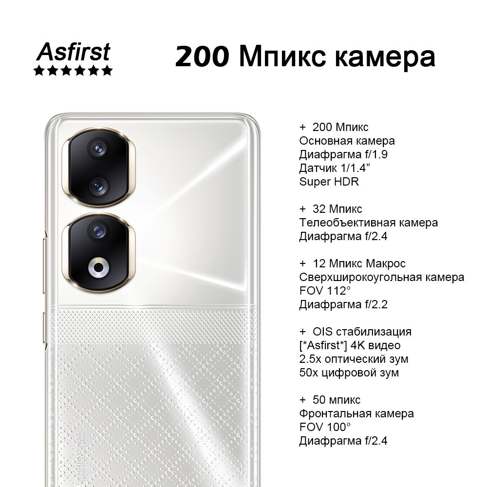 Смартфон Honor 90 Pro,Камера 200 мпикс, 50x цифровой зум, изогнутый экран,  Snapdragon 8+ Gen1 - купить по выгодной цене в интернет-магазине OZON  (1480592338)