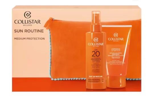 Collistar - Набор Для загара 2024 Tanning Moisturizing Milk Spray SPF20 200 мл + After-Sun Shower Shampoo 150 мл + Сумочка купить