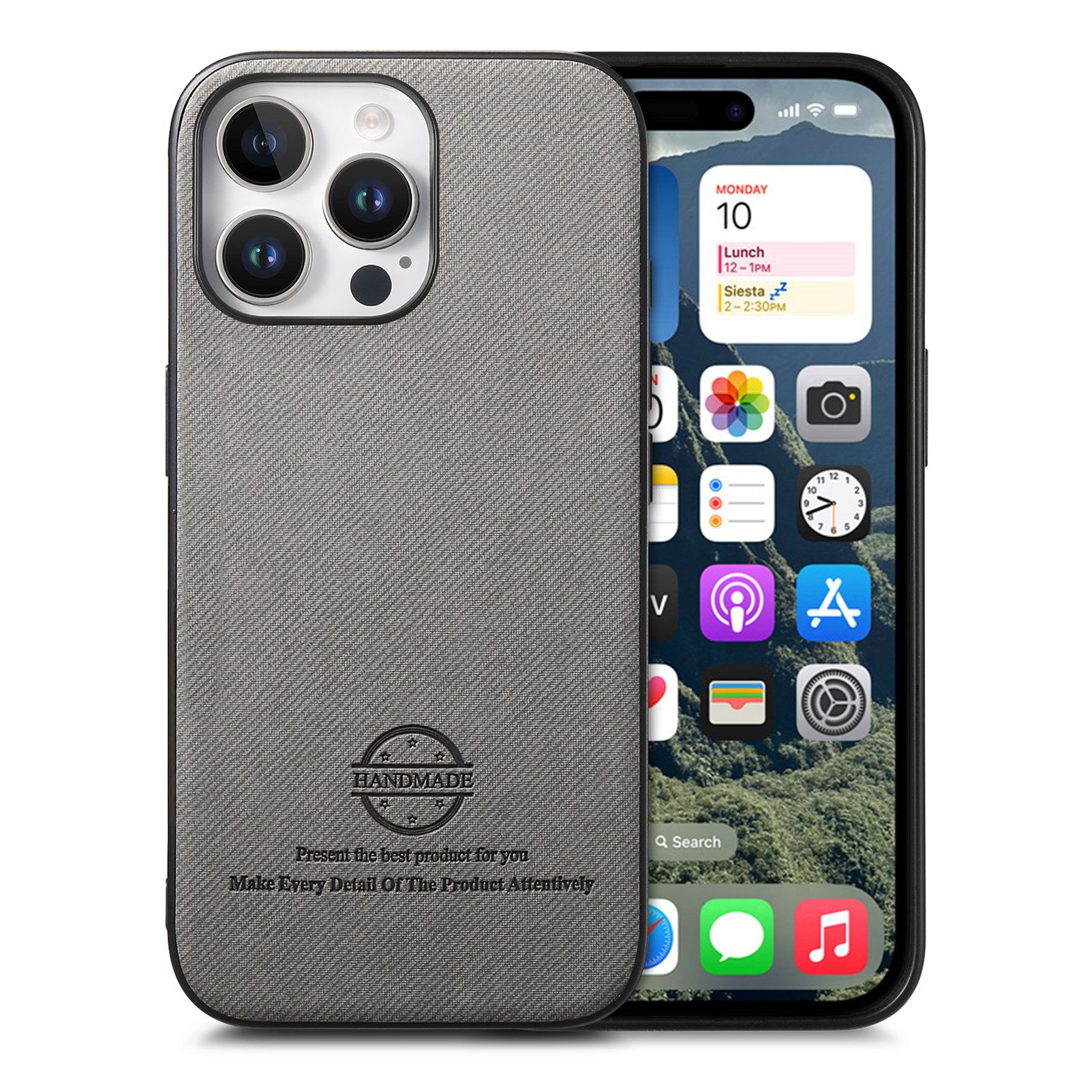 智能手机壳 用于 Apple iPhone 15 Pro Max, 热塑性聚氨酯, 灰色