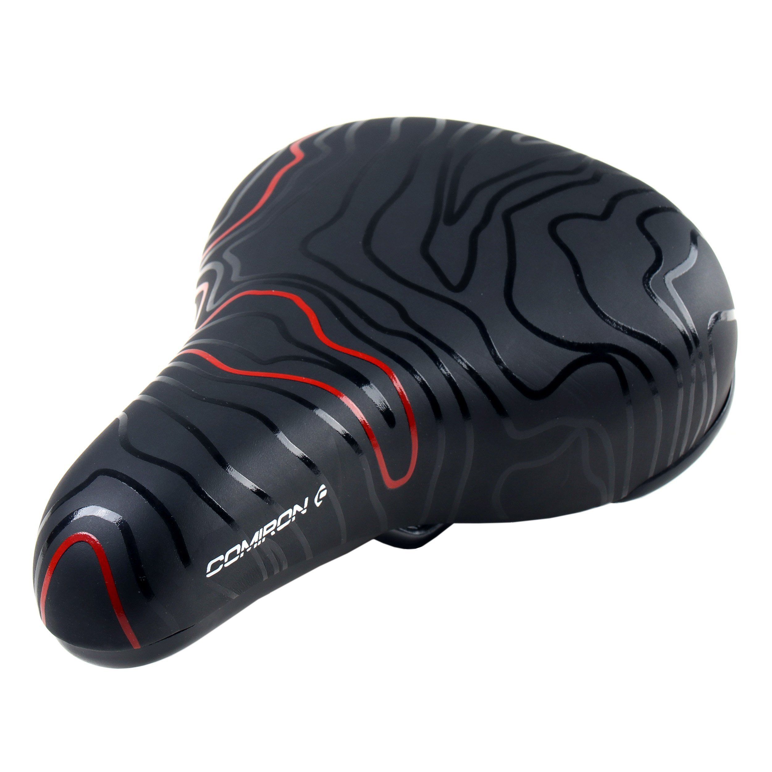 Седло велосипедное детское COMIRON FIL N964R 235x155 мм, чёрный с красным Седло велосипедное детское COMIRON FIL N964R 235x155 мм, чёрный с красным
