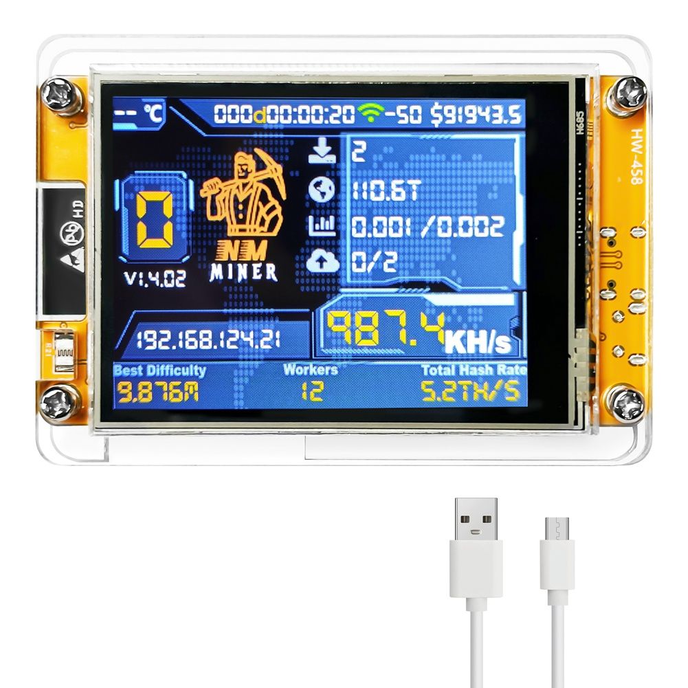ОбновлениеNMMinerNerdMiner987/SХешрейт2,8-ДюймовыйСмарт-Дисплей