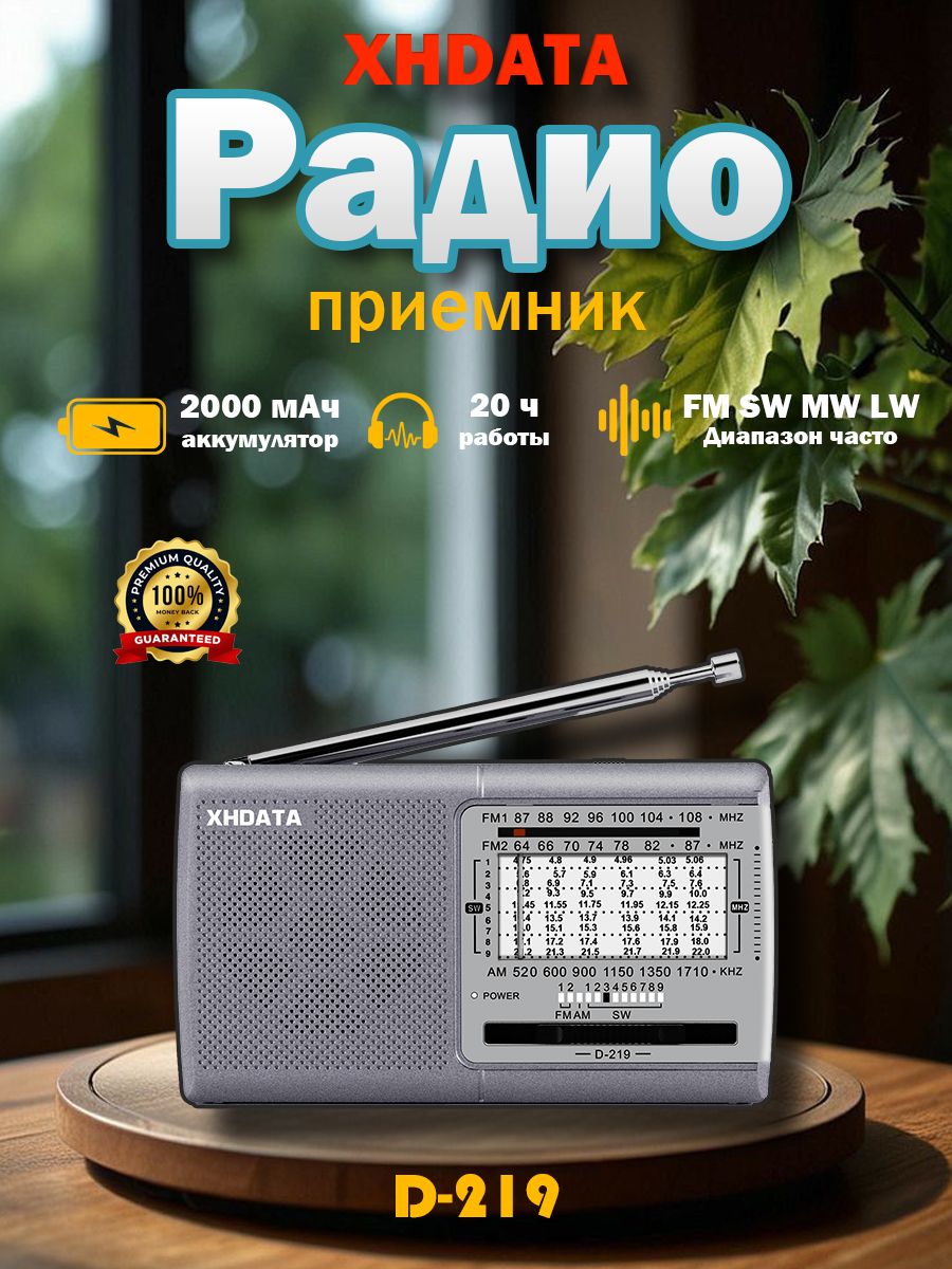 XHDATAМагнитолаD-219（1KGray）,5Вт,светло-серый