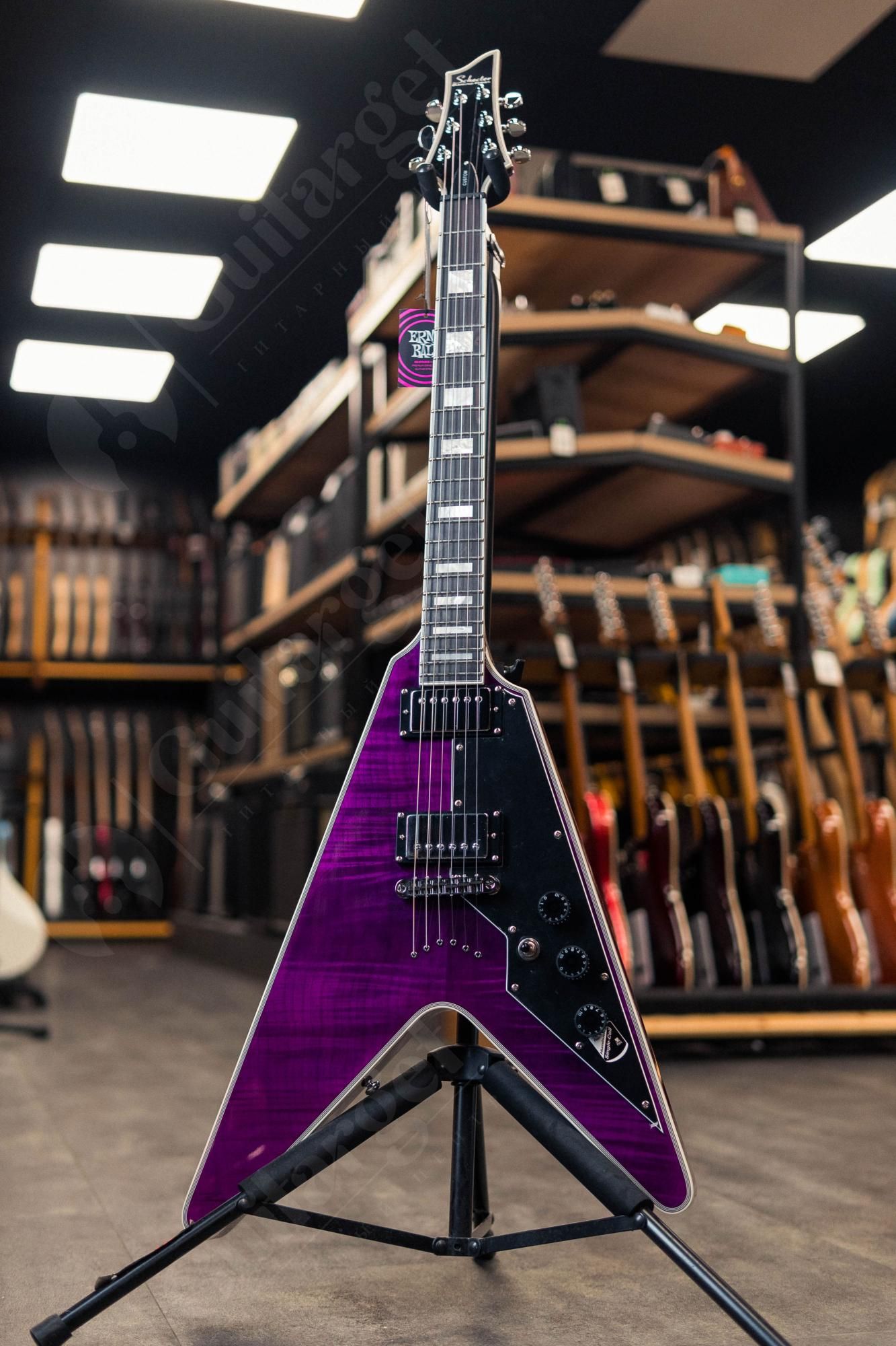 Электрогитара Schecter V-1 Custom Trans Purple купить на OZON по