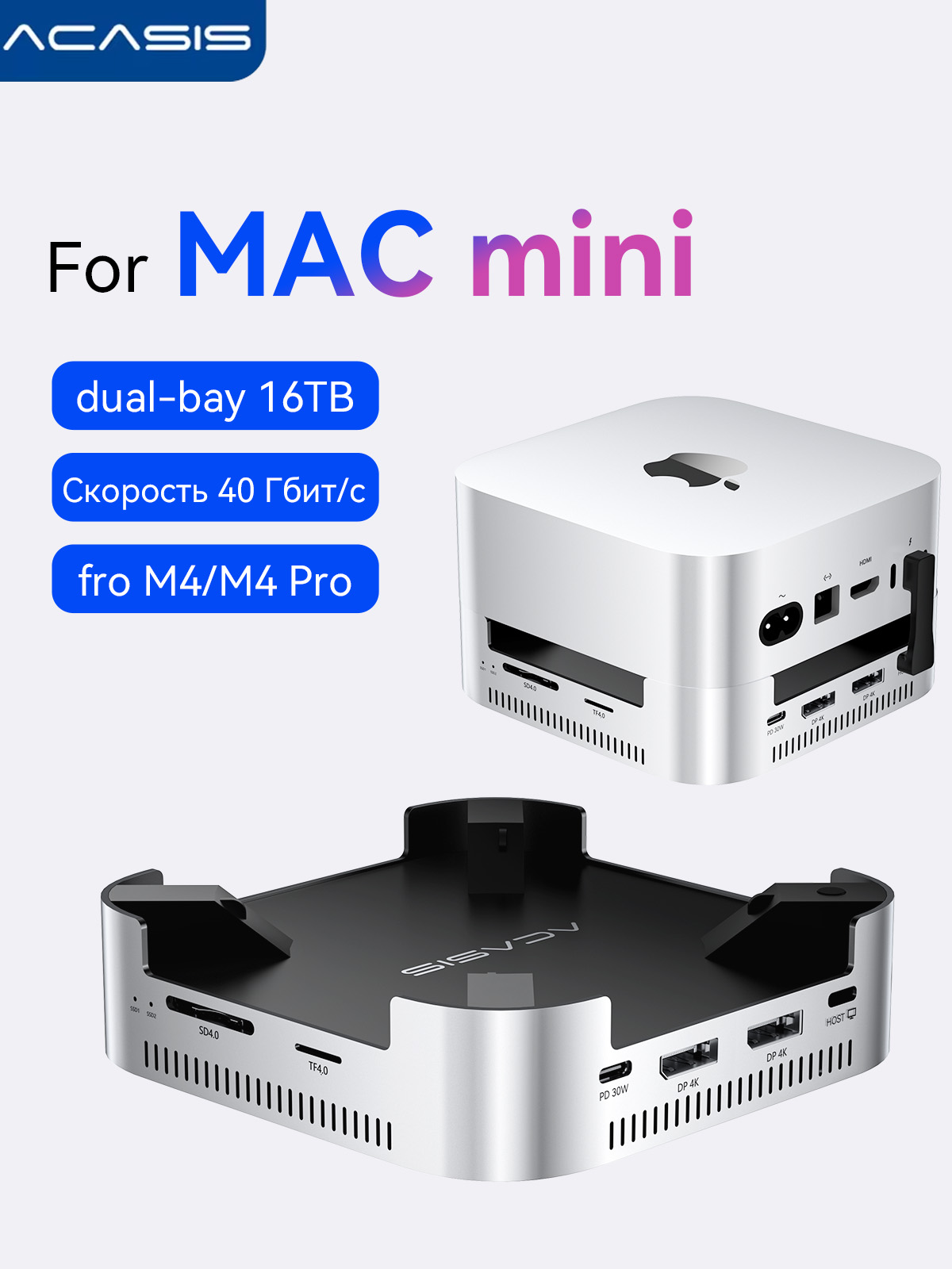 mac mini向け ACASIS M001Pro USBハブ 本体 USプラグ Acasis 40Gbps