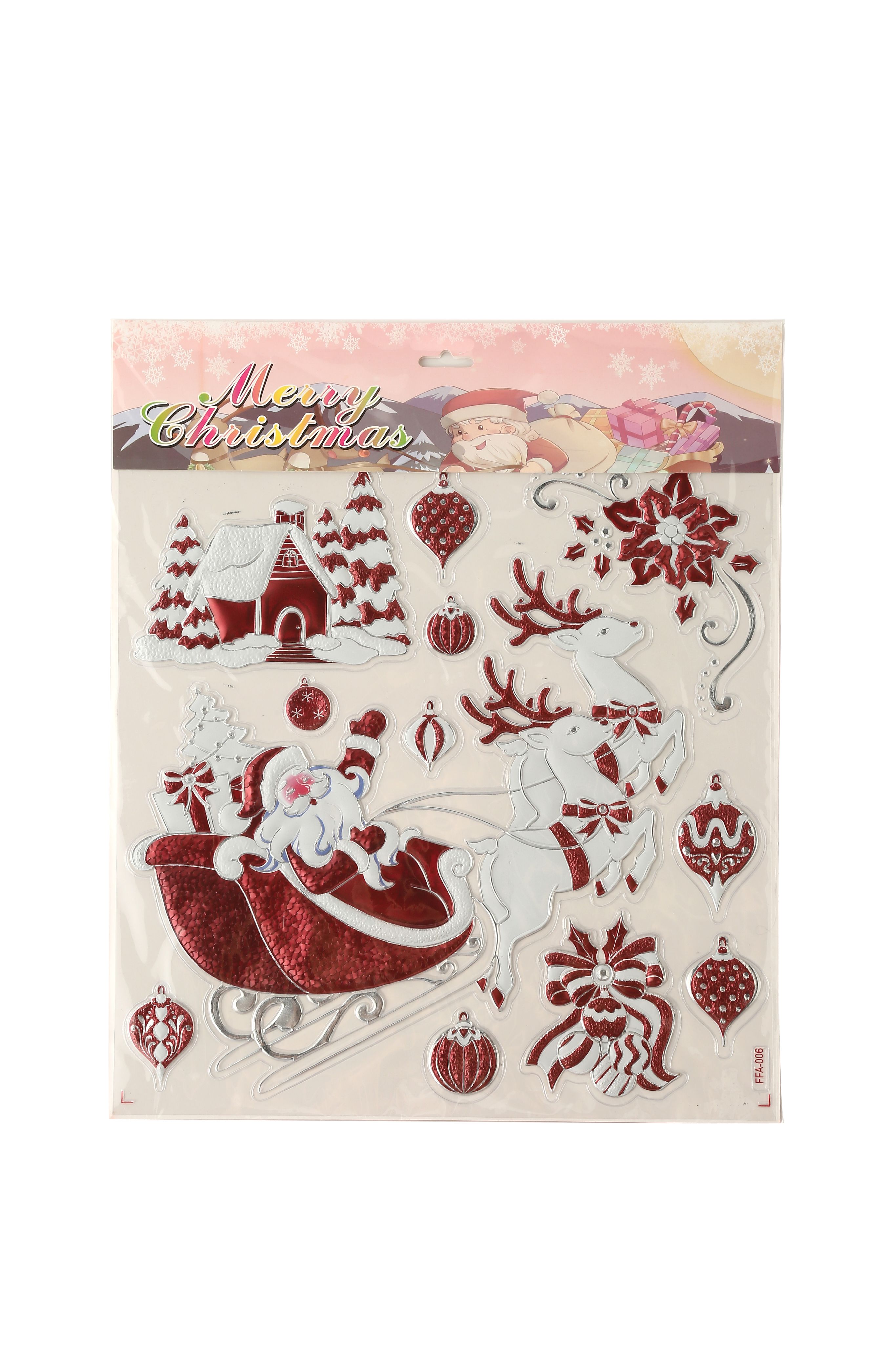 Новогодние наклейки Санта-Клаус Красный 37x31CM Китай