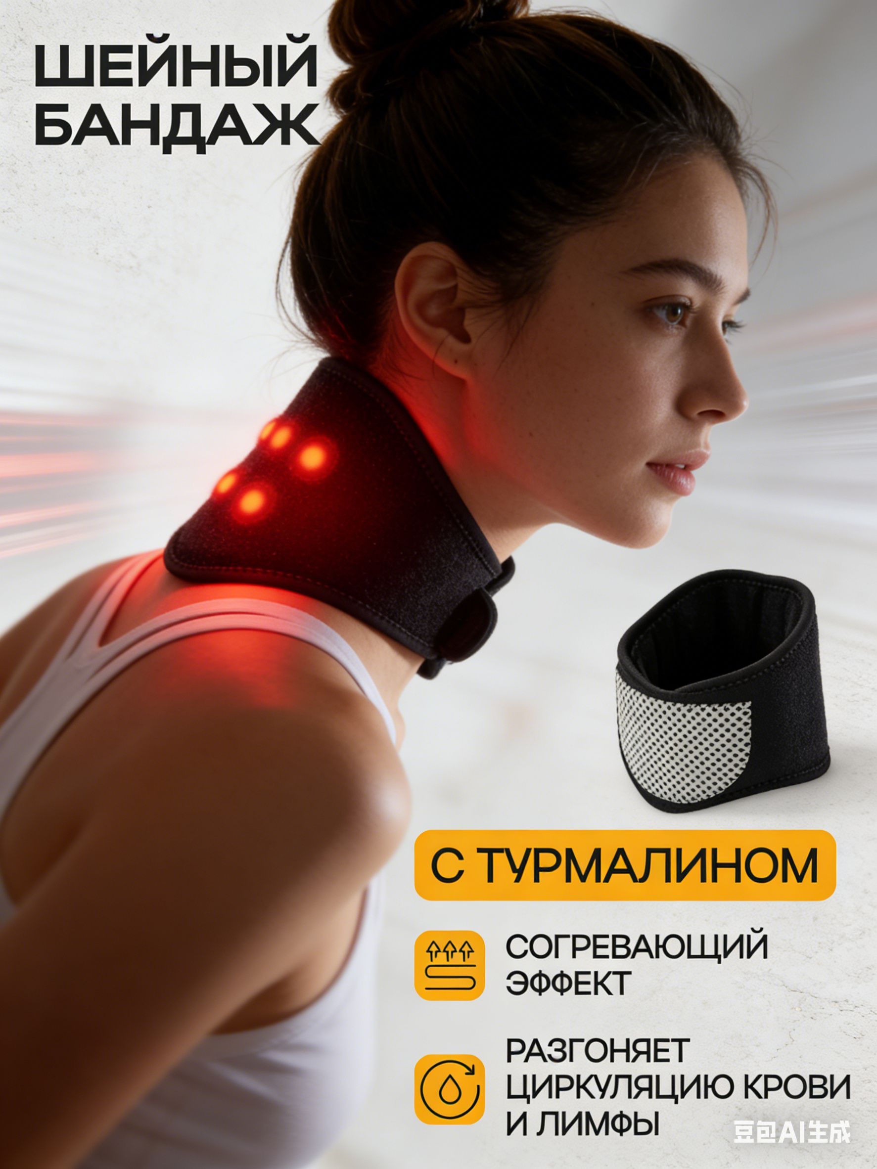 GEALFISМагнитно-турмалиновыйворотникдляшеи,самонагревающийсяортопедическийбандаж,5магнитов,длина56см,подходитмужчинамиженщинам