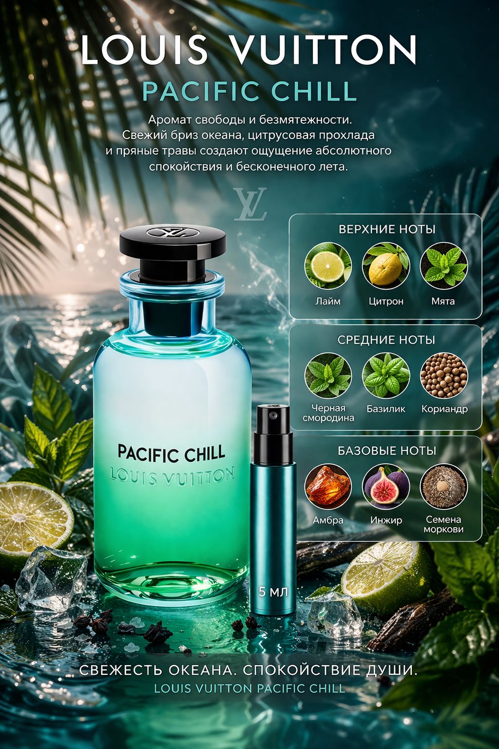 Louis Vuitton Pacific Chill Парфюмерная вода унисекс 5 мл Отливант купить