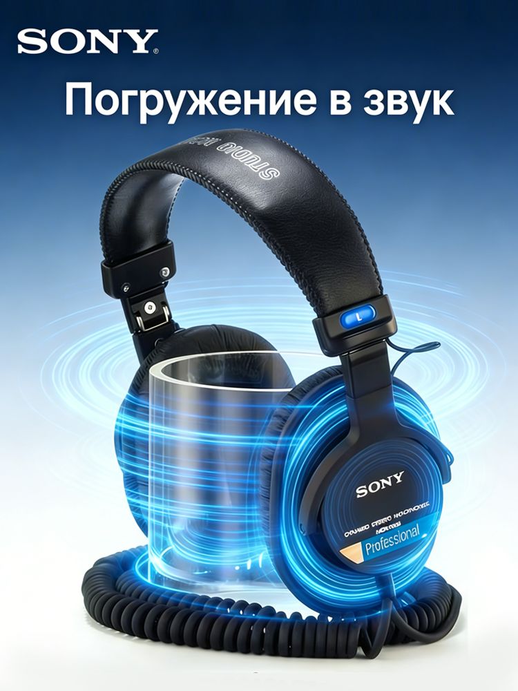 SonyНаушникипроводные,3.5мм,6.3мм,серый